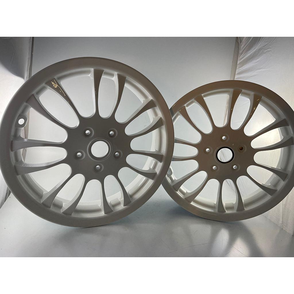 2x Felgen Quellagio 13" für Vespa GTS 125/300 mit Gutachten (TÜV Austria!) Weiß, Gold und Schwarz glänzend lackiert!